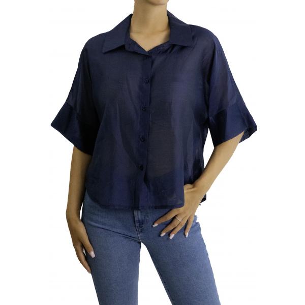 Camicia tinta unita in cotone 